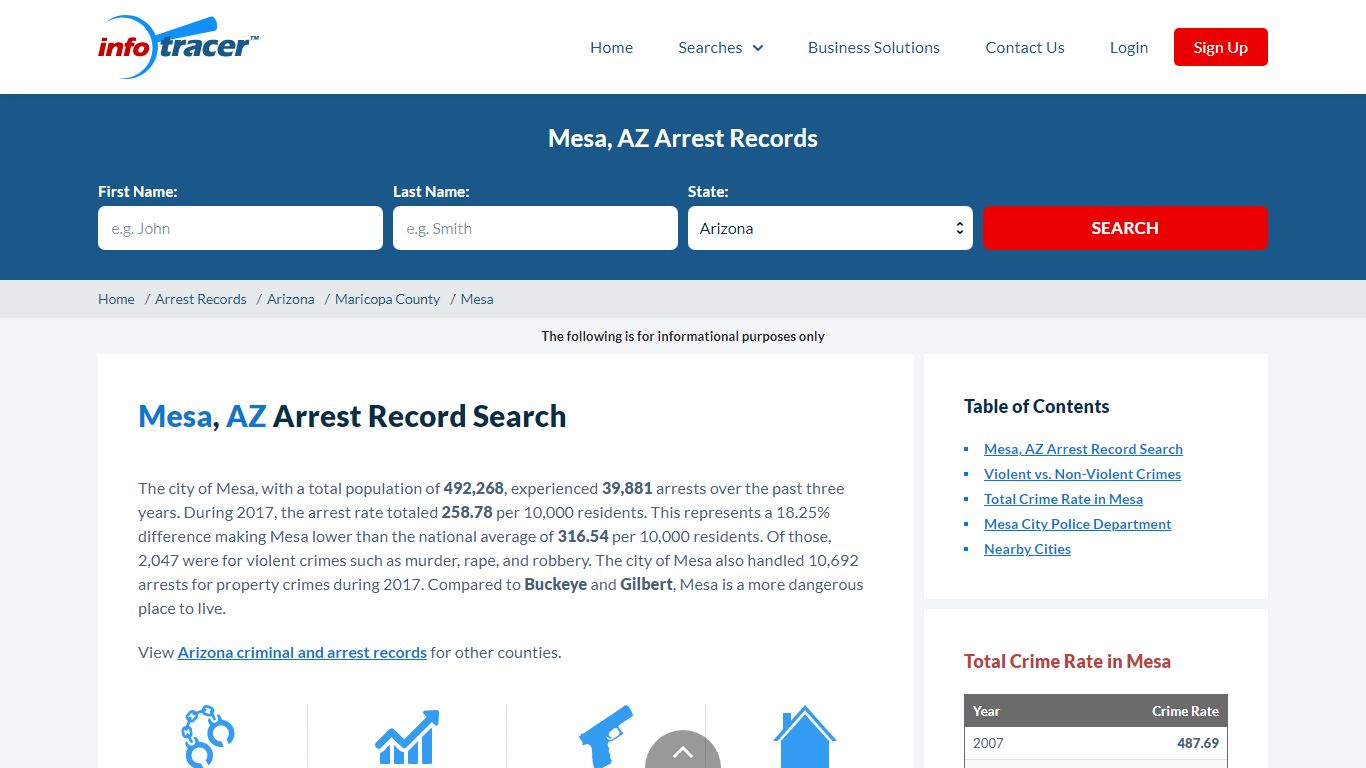 Search Mesa, AZ Criminal & Arrest Records Online - InfoTracer
